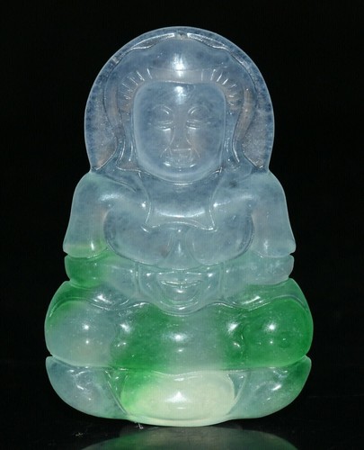 Natural green jade - 1.9'',