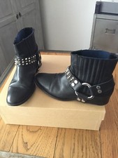 Zadig & Voltaire boots en cuir noir clous argentés taille 36/37