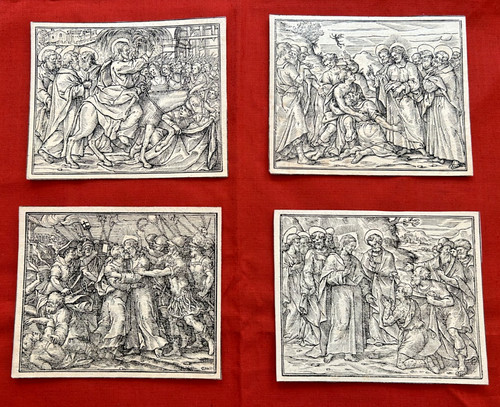 Quatre gravures anciennes - anciennes, de