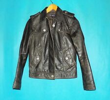 veste CLAUDIE PIERLOT  en cuir vachette anthracite patiner taille  S