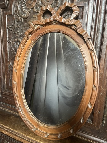 Miroir ovale bois sculpté - en,