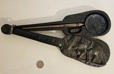 Ancienne Grande balance 36,3cm trébuchet à opium or coffret bois éléphant  Asie