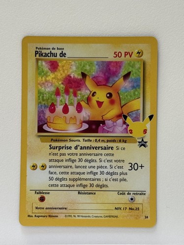 Carte pikachu anniversaire - carte,