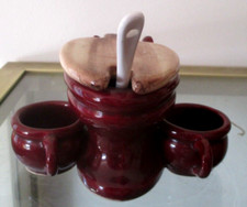 Ancien collector Serviteur sel poivre moutarde Faïence de Vallauris amusant WC