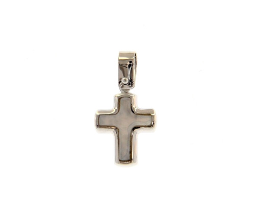 Pendentif croix blanc 18k - pendentif,