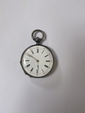 Montre Gousset Argent Massif Cylindre Rubis Mécanisme Remontoir À Clé Poisson LB