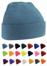 Bonnet Tricoté Uni Ski Bleu