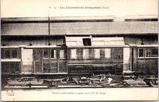 TRAIN LOCOMOTIVE VOITURE A VAPEUR carte postale ancienne /REF -VP9844