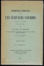 Recherches Générales sur les SURFACES COURBES - C.-F. GAUSS - 1967