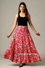 Jupe Longue En Coton Imprimée