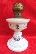 Belle Vieux Lampe De Table, Lampe À Pétrole, Verre Peint, Style Art Nouveau