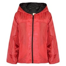 Veste Imperméable Légère À Capuche Rouge Pour Filles Et Garçons 5-13 Ans