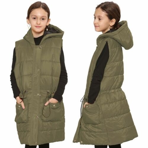 Gilet long oversize kaki - long,