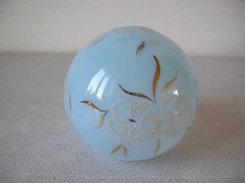 Ancien globe bleu doré boule