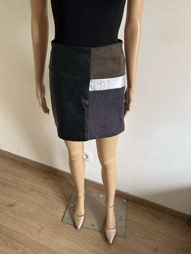 Jupe avec simili cuir morgan - jupe,