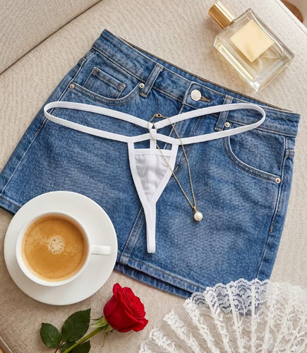 String blanc taille - taille, unique