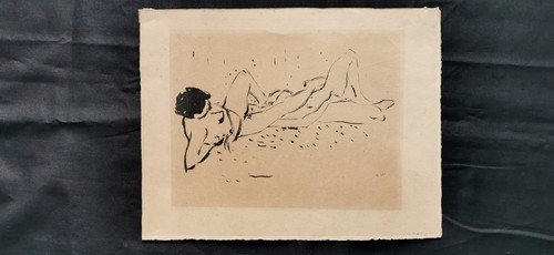 Lithographie monogrammée dans