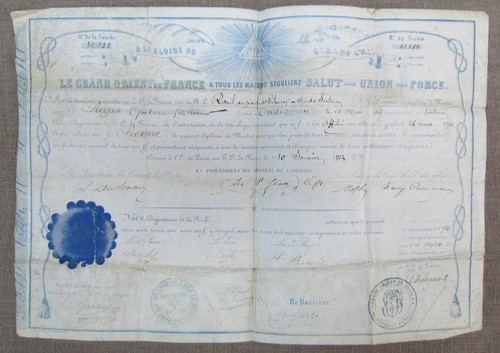 Ancien diplôme maçonnique - ancien,