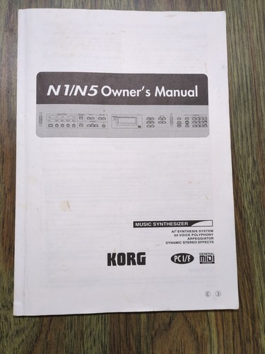 Korg owners manual - n1, n5