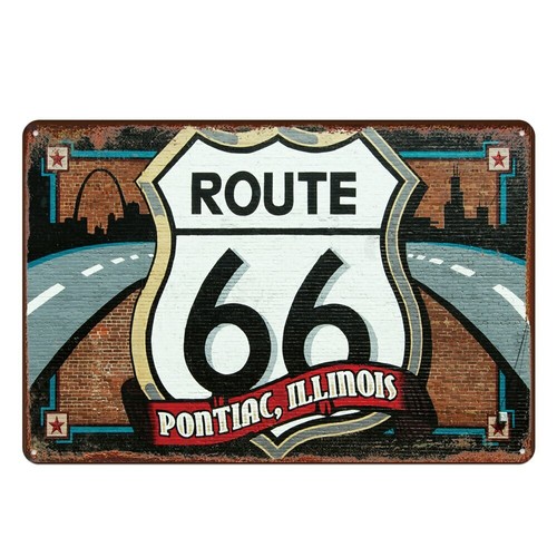 Plaque metal route 66 usa - en,