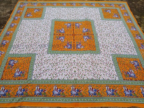 Couvre lit indien éléphants - couvre-lit,