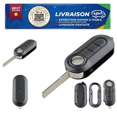 Coque clé boutons fiat 500 - boutons,