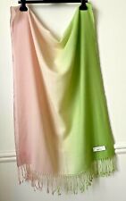 Grand FOULARD écharpe Tie & Dye Rose Vert PASHMINA MARCELLO 194 x 68cm