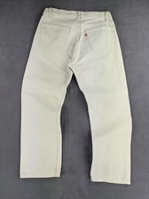Jean Baggy Relaxed Vintage 80s Made USA Levi's 501 W34 L32 Blanc Streetwear