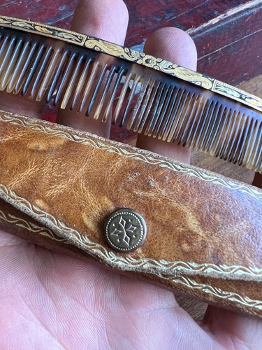 Peigne etui xix eme cuir - peigne, &