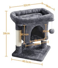 Arbre à chat avec griffoir, Neuf, 59cm. Maison pour un ou deux chats. 