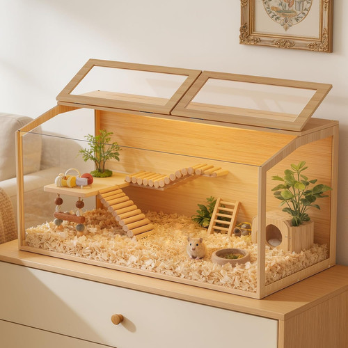 Hamster cage wooden small - hamster, cage: