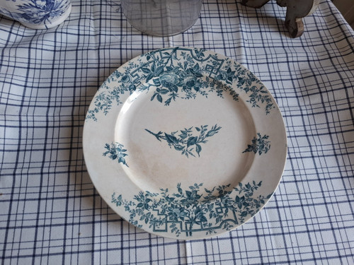 Grand plat rond modèle rose - rond,
