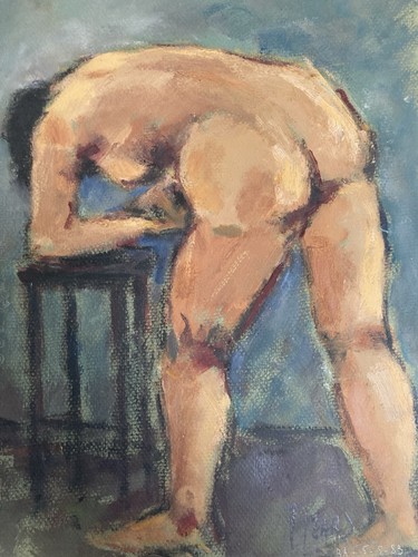 Peinture femme étude - femme, huile