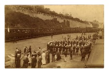 RPPC - THE MARCHING BAND Original Antique Found Photo 1910s France WW1 Militaria
