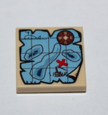 Lego Tan Tile 2x2 with Map