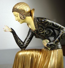 1920/1930 D. COSTAN DH. CHIPARUS STATUE SCULPTURE ART DECO FEMME ELEGANTE BICHES