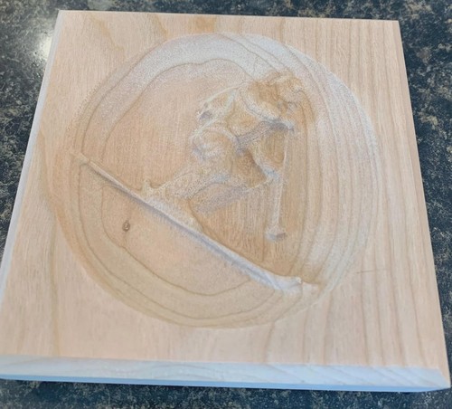Winter skier engraving - winter, trim
