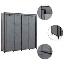 Garde-robe avec 4 Compartiments Noir Penderie Armoire de Rangement vidaXL