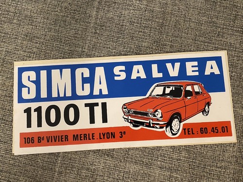 Autocollant vintage simca 1100 - autocollant,