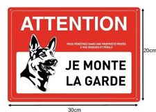 Panneau Attention au Chien Méchant Entrée Interdite Danger Monte Garde Sécurité
