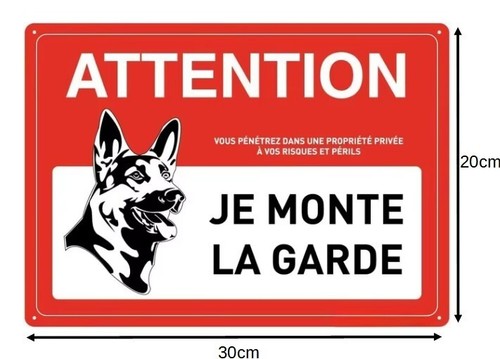 Panneau attention chien - panneau, au