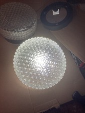 Paire Plafonnier Applique Murale vintage verre moulé ronde Alvéolaire Design 70s