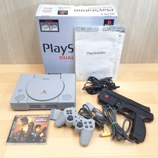 Console PS1 en boite avec manette Gun et jeu japonais PS810 * TARIF US PAYÉ