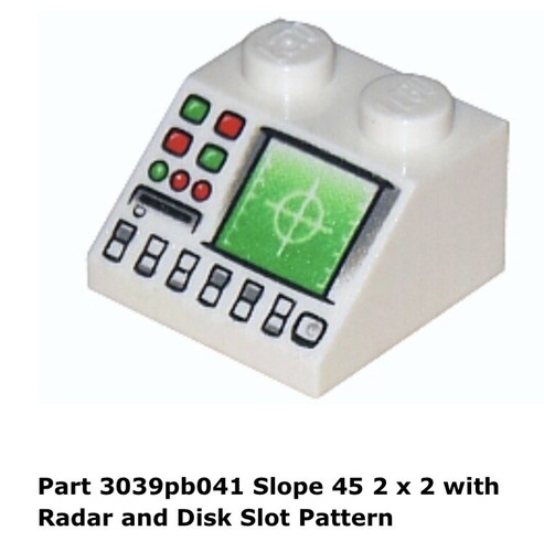 Lego 3039pb041 white slope - 3039pb041, 1x