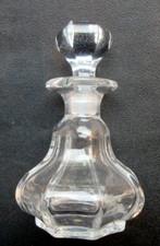 Carafe Art Déco, flacon ou carafon verre incolore octogonal à absinthe ou parfum