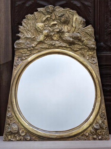 Miroir ancien xixe doré - miroir,