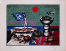 Franz PRIKING : Créature fantastique - Lithographie originale signée