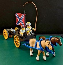 PLAYMOBIL PERSONNAGE - CHARIOT + CANON + SOLDATS SUDISTES  - GUERRE SECESSION