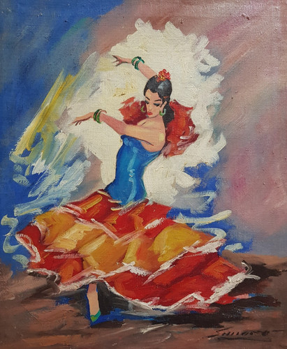 Danseuse flamenco huile - danseuse, de