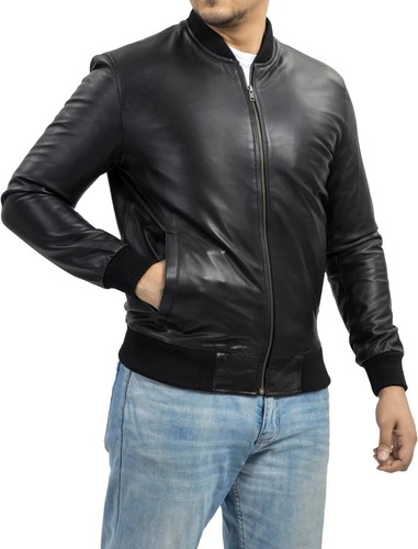 Blouson bomber cuir - en,
